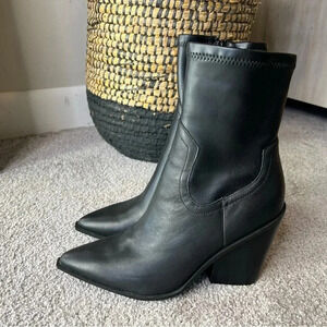 Steve Madden Thorne Western Bootie, Black, 9